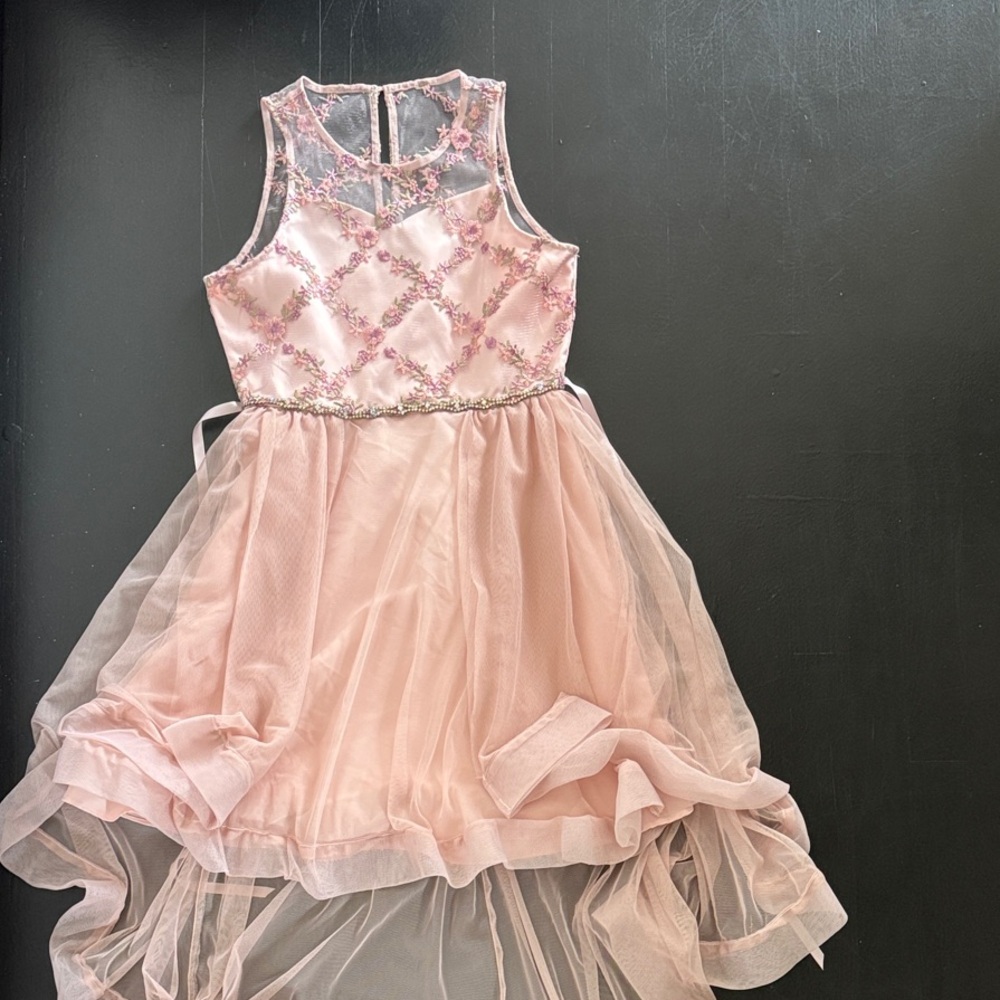 Rare Editions Pink Floral Kids Formal Dress
